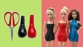 Making Doll Clothes With Balloons 3  3 DIY Dresses For Barbies No Sew No glue [upl. by Libenson]