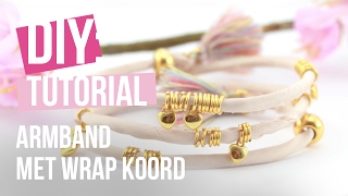 Sieraden maken Armband met wrap koord ♡ DIY [upl. by Gredel]