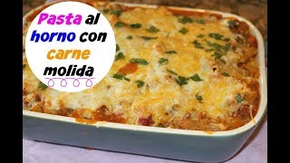 Pasta al horno con carne molida  Ingrediente secreto Ros emely [upl. by Cirenoj]