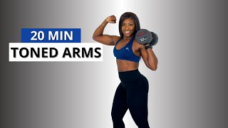 20 MIN TONED ARMS WORKOUT WITH WEIGHTS Circuit Strength Training Fitbymary [upl. by Eslek677]