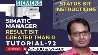 Siemens PLC Training 72  Result Bit Greater Than 0 In Siemens PLC  Status Bit Instructions in PLC [upl. by Nylaf]