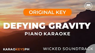 Defying Gravity  Wicked Piano Karaoke [upl. by Jariv]