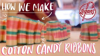 How We Make Cotton Candy Ribbon Candies the Old Fashioned Way by Hand 🍭  Logans Candies [upl. by Acisseg264]