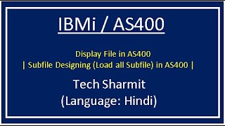 IBMi AS400  Subfile designing  subfile in as400  subfile programming rpgle  loadall subfile [upl. by Ajin]