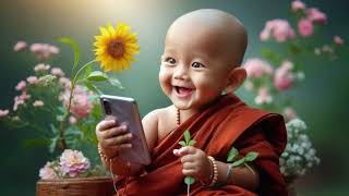 so cute baby little monk😍😍🥰monk baby cute funny beutifull [upl. by Akenat]