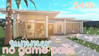 40k NO GAME PASS summer home  bloxburg build [upl. by Ahtelahs]