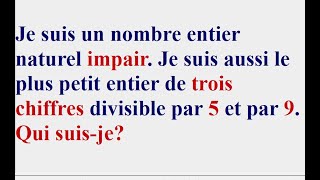 Résoudre un problème avec les critères de divisibilité par 5 et par 9 [upl. by Roscoe]