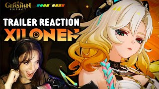 SHES THAT GIRL  Genshin Impact Character Trailer quotXilonen  Fervent Beatsquot REACTION [upl. by Yadrahc327]