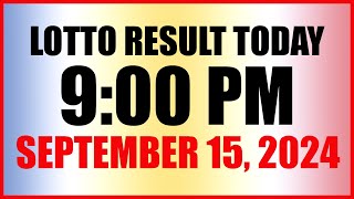 Lotto Result Today 9pm Draw September 15 2024 Swertres Ez2 Pcso [upl. by Nehgam987]