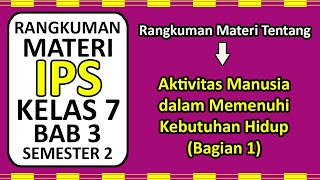 Rangkuman Materi IPS Kelas 7 K13 BAB 3 Part 1  Aktivitas Manusia dalam Memenuhi Kebutuhan Hidup [upl. by Ettenor945]