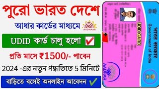 UDID Govt Card Online By Aadhar 2024  How to Apply UDID Govt Card Online  Govt ID Card Apply [upl. by Oiludbo781]