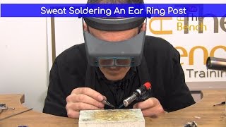 How To Sweat Solder An Ear Ring Post Onto A Clogau Gold Ear Ring [upl. by Belldas913]