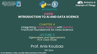 CS316 Eigenvalues and Eigenvectors PCA Case Study [upl. by Hayimas]