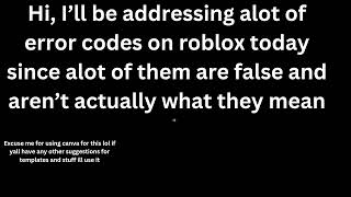 Roblox error Codes pt1 [upl. by Kraft]