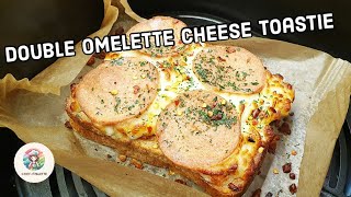 Double Omelette And Cheese Breakfast Toastie In Air Fryer  15 Minutes Breakfast Toastie Recipe [upl. by Abby]