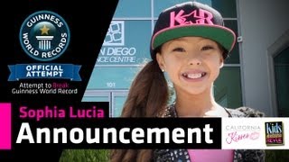 Sophia Lucia  Attempt to Break Guinness World Record Announcement [upl. by Marney]