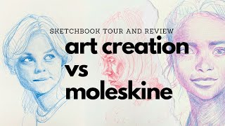 Sketchbook Tour and Review Talens Art Creation vs Moleskine Sketch Album [upl. by Jamila893]