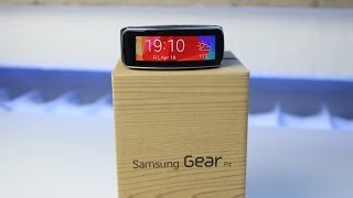 Samsung Gear Fit Unboxing Set up amp First Look [upl. by Edmea350]