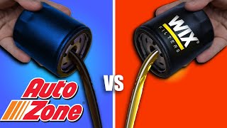 Engineers Test WIX vs Autozone Oil Filters [upl. by Emelda]