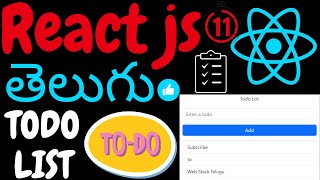 todo list in reactjs in telugu react reactjs reactfrontend reactjavascript telugu coding code [upl. by Leaffar701]