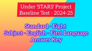 Baseline Test  202425 Standard  Eight Subject  English  First Language Answer Key [upl. by Anada]