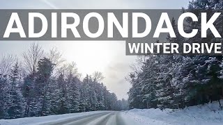 Adirondack Park Mountains Winter Drive in 4K [upl. by Bertila879]