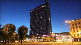 Riga city at night time lapse [upl. by Kimberli]