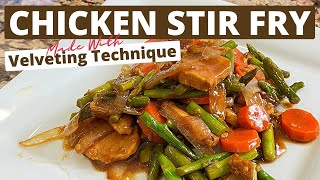 Take Your Chicken Stir Fry To The Next Level Using The VELVETING Technique [upl. by Yemirej]