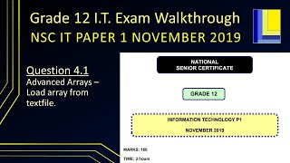 Information Technology Grade 12 Paper 1 November 2019 Q41 [upl. by Obelia832]