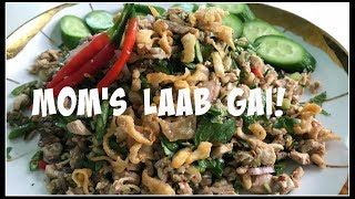 How to make LAAB GAI  MINCED CHICKEN SALAD  House of X Tia laofood laos [upl. by Larianna]