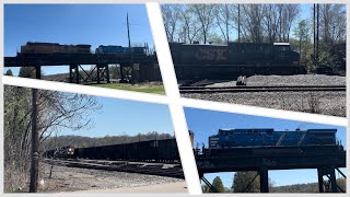 Busy April day in kenova Wv featuring NS 3981 and CSX 11 and a coal train meet [upl. by Ap]