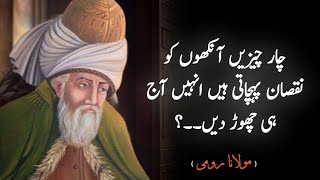 4 Chezan Ankhon Ko Nuksan 4 Things That Damage Eyes  Maulana Rumi Quotes [upl. by Otcefrep]