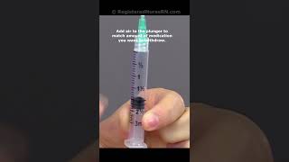 Inject Air Into a Vial for Medication Administration Nursing Tip shorts [upl. by Furie189]