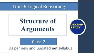 Structure Of Arguments  Class2  Unit6 Logical Reasoning [upl. by Nur771]