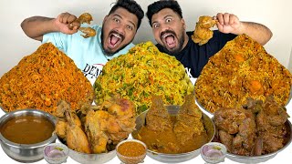 CHICKEN BIRYANICHICKEN FRIED RICECHICKEN KALEJI CURRYWHOLE FISH CURRYVEGETABLE PULAO MUKBANG🔥 [upl. by Maggi42]