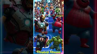 Team Avengers Part 9 Ironman 🆚 Spiderman 🆚 Captain America 🆚 Hulk Monster coffindance tileshop [upl. by Blackmun]