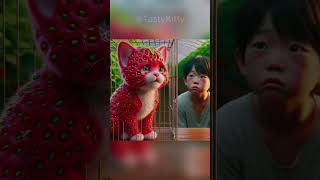 Strawberry Cat 🙀 cat cute catlover [upl. by Anasxor]