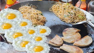 Under 1 Fried Popular Fried Yellow Noodle with Pasted Meatball Beef and Egg  Just Under 1 Food [upl. by Arlette777]