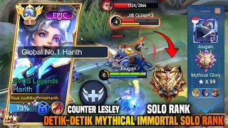 DETIKDETIK MYTHICAL IMMORTAL SOLO RANK MENGGUNAKAN HARITH  HARITH TOP 1 GLOBAL GAMEPLAY  MLBB [upl. by Adnilrem42]