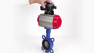 Water Butterfly Valve Elephant WBV1332N with Pneumatic Actuator 24V [upl. by O'Carroll]