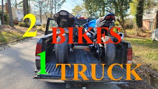 Motorcycle Loading 2 BIKES INTO 1 TRUCK [upl. by Gathard]