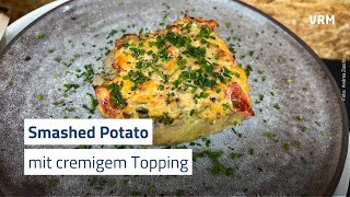 Vegetarisch Grillen Smashed Potato mit cremigem Topping [upl. by Nsaj]