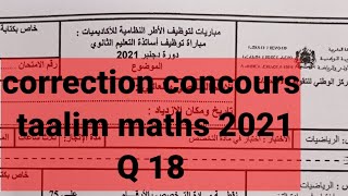 correction concours taalim maths 2021 [upl. by Yeltihw834]