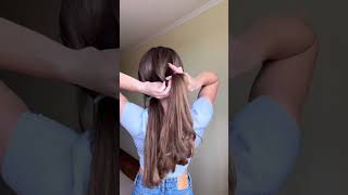 Romantic ponytail with bow hairtutorial hairstyle longhair easyhairstyle [upl. by Anauqed]