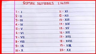 Roman Numerals From 1 to 100  Learn Roman Numerals 1 to 100 romannumbercounting1to100 [upl. by Nanor]