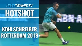 Philipp Kohlschreiber Hits Ridiculous Backhand Flick Winner  Rotterdam 2019 [upl. by Cort]