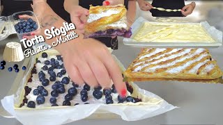 TORTA SFOGLIATA RICOTTA E MIRTILLI 🫐 facile e veloce [upl. by Yager713]