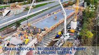 OTAKARA ŠEVČÍKA BRNO  BETONÁŽ SJEZDOVÉ RAMPY A SNÁŠENÍ STATIVA [upl. by Appolonia11]