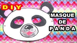 Masque de panda  Fabrication masque d’animaux pour Carnaval [upl. by Orlan]