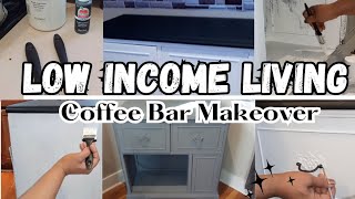 LOW INCOME LIVING KITCHEN COFFEE BAR STATION MAKEOVER DonniceDalesLivingSpace [upl. by Suivatnod544]